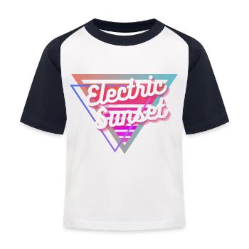 Electric Sunset - Kids' Baseball T-Shirt - white/navy - Front