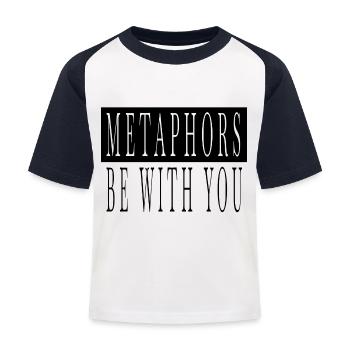 bookworm birthday present idea gift idea article - Kids' Baseball T-Shirt - white/navy - Front