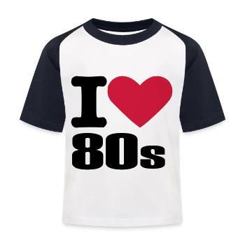 Geburtstag - 80 - Kinder Baseball T-Shirt - Weiß/Navy - Vorne