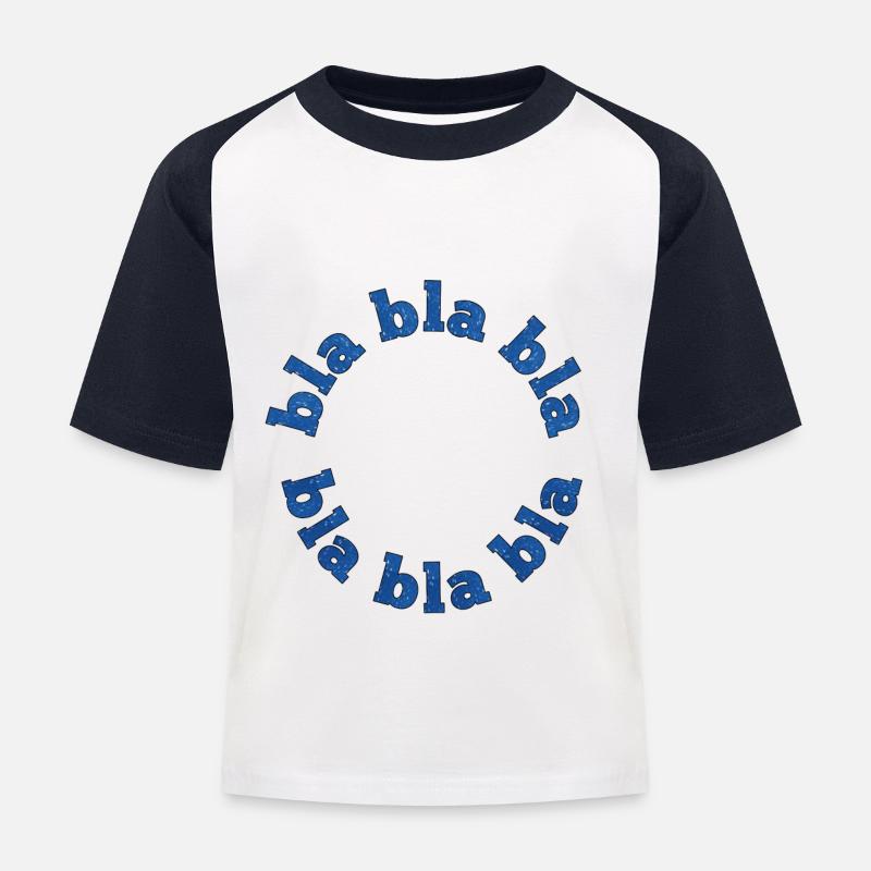 bla bla bla - T-shirt baseball Enfant - blanc/marine