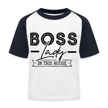 Boss Lady - T-shirt baseball Enfant - blanc/marine - Devant