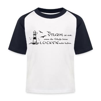 Sturm und Locken - Kinder Baseball T-Shirt - Weiß/Navy - Vorne