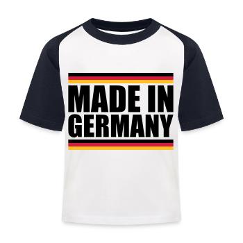 Made in Germany - Kinder Baseball T-Shirt - Weiß/Navy - Vorne