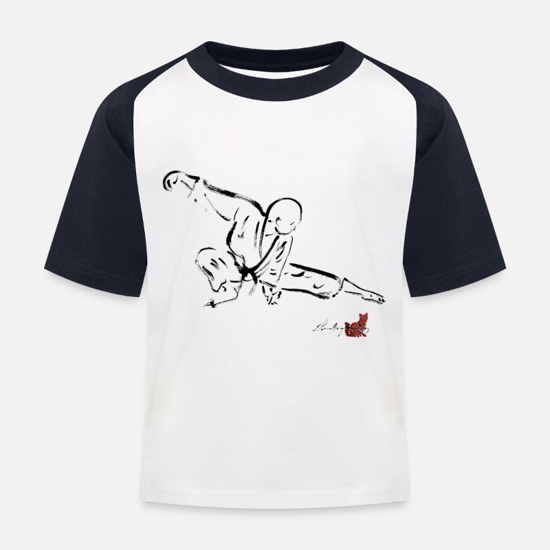 FELINEITE MARTIAL KARATE ORT - Kinder Baseball T-Shirt - Weiß/Navy