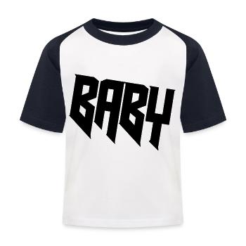 BABY - Kinder Baseball T-Shirt - Weiß/Navy - Vorne