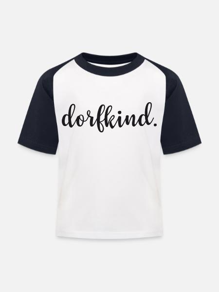 Dorfkind. - Kinder Baseball T-Shirt - Weiß/Navy