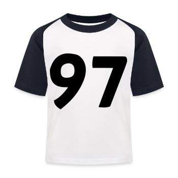 97 - T-shirt baseball Enfant - blanc/marine - Devant