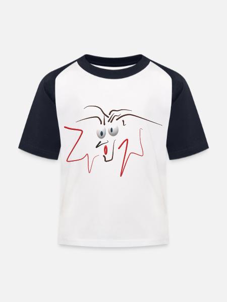 Augen - Kinder Baseball T-Shirt - Weiß/Navy