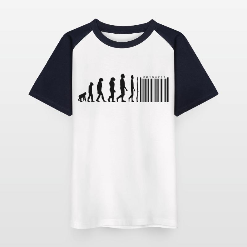 Evolution Strichcode Kinder Baseball T-Shirt