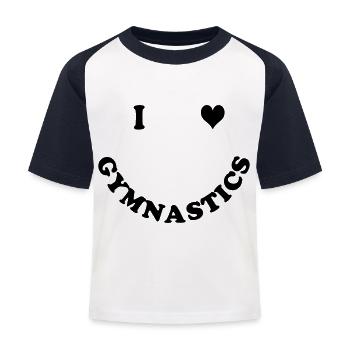 gymnastics - Kids' Baseball T-Shirt - white/navy - Front