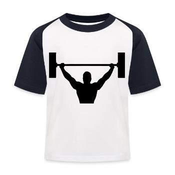 bodybuilding - Kinder Baseball T-Shirt - Weiß/Navy - Vorne