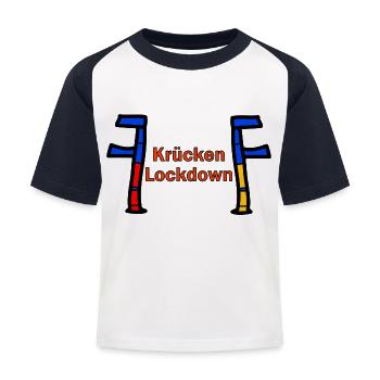 Corona Virus Lockdown Armin Laschet - Kinder Baseball T-Shirt - Weiß/Navy - Vorne