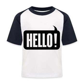 Hello! - Kids' Baseball T-Shirt - white/navy - Front