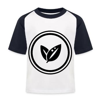 Écologie des feuilles - T-shirt baseball Enfant - blanc/marine - Devant