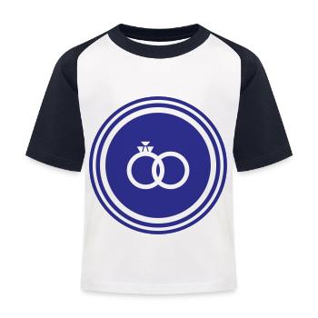 Anneaux de mariage Bague de mariage - T-shirt baseball Enfant - blanc/marine - Devant