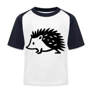 Igel - Kinder Baseball T-Shirt - Weiß/Navy - Vorne