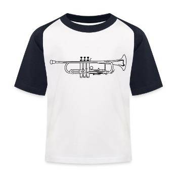 Trumpet - Kinder Baseball T-Shirt - Weiß/Navy - Vorne