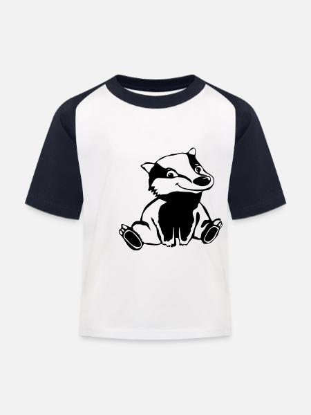 Frecher Dachs - Kinder Baseball T-Shirt - Weiß/Navy