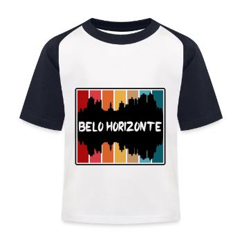 Belo Horizonte Brésil Skyline Silhouette Voyage So - T-shirt baseball Enfant - blanc/marine - Devant
