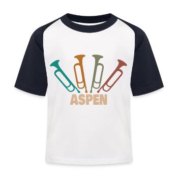 Vorname Aspen - Kinder Baseball T-Shirt - Weiß/Navy - Vorne