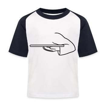 brett ober tablett tragen hand arm kellner halten - Kinder Baseball T-Shirt - Weiß/Navy - Vorne