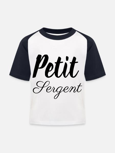 Kleiner Sergeant. - Kinder Baseball T-Shirt - Weiß/Navy