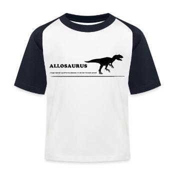 Allosaurus 1.1 - Kinder Baseball T-Shirt - Weiß/Navy - Vorne