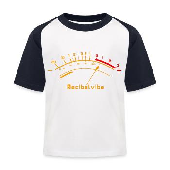 Decibelvibe - Derivate - VU Meter Color - Kinder Baseball T-Shirt - Weiß/Navy - Vorne