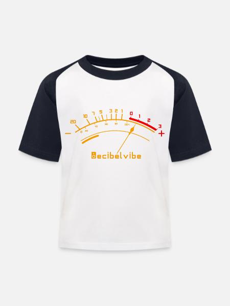 Decibelvibe - Derivative products - VU Meter Color - Kids' Baseball T-Shirt - white/navy