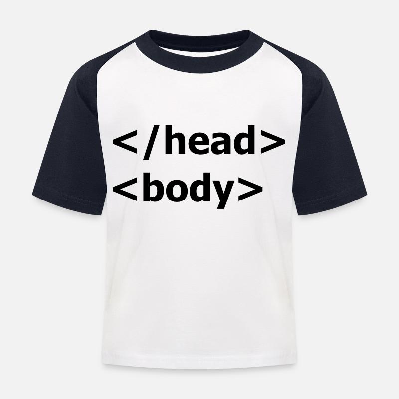 HTML Fun - T-shirt baseball Enfant - blanc/marine