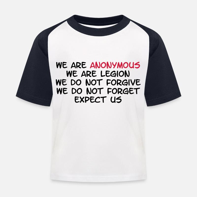 [NL] Anonymous - Kinder Baseball T-Shirt - Weiß/Navy