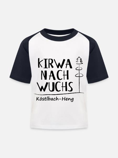Kirwanachwuchs - Kinder Baseball T-Shirt - Weiß/Navy