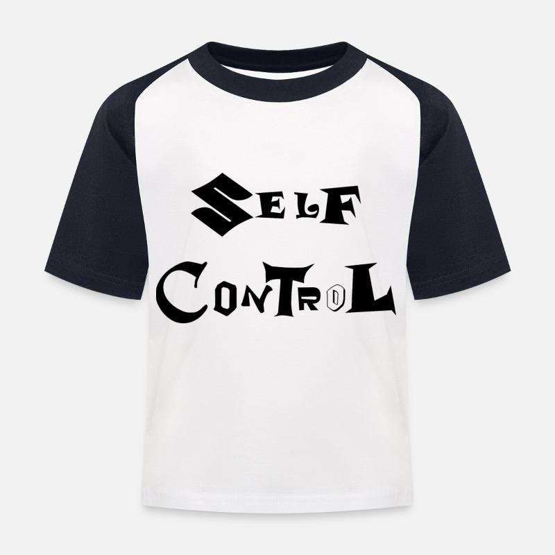 Self Control – Selbstkontrolle - Kinder Baseball T-Shirt - Weiß/Navy