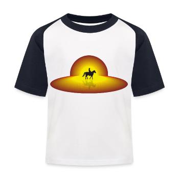 Cowboy Saturn - Kids' Baseball T-Shirt - white/navy - Front