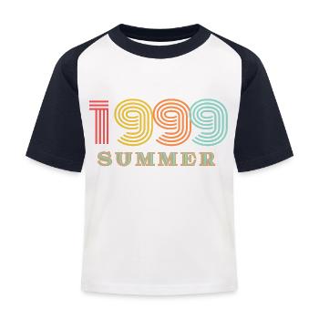 Summer 99 - Kids' Baseball T-Shirt - white/navy - Front