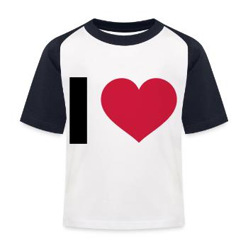 I LOVE - T-shirt baseball Enfant - blanc/marine - Devant