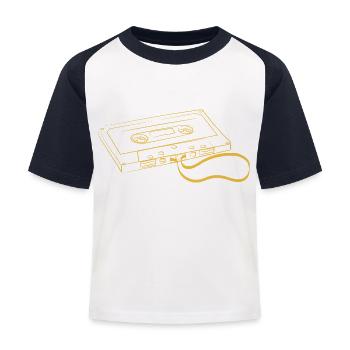 Cassette tape salad - Kids' Baseball T-Shirt - white/navy - Front