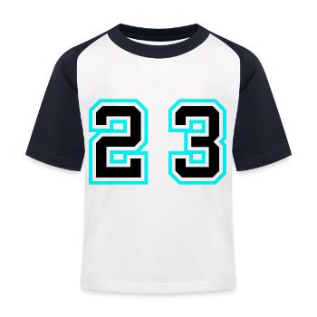 23 Number symbol - Kids' Baseball T-Shirt - white/navy - Front