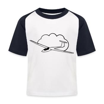 Segelflugzeug - Kinder Baseball T-Shirt - Weiß/Navy - Vorne
