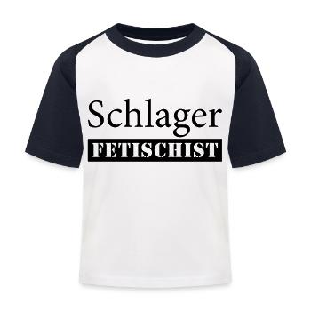 Schlager Fetischist - Kinder Baseball T-Shirt - Weiß/Navy - Vorne