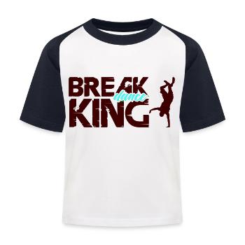 Break Dance King - Kids' Baseball T-Shirt - white/navy - Front