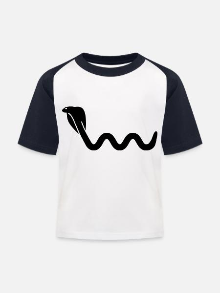 Schlange - Kinder Baseball T-Shirt - Weiß/Navy