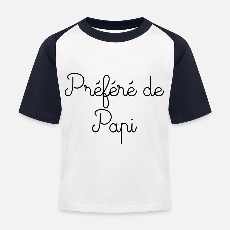 Préféré de papi - T-shirt baseball Enfant - blanc/marine