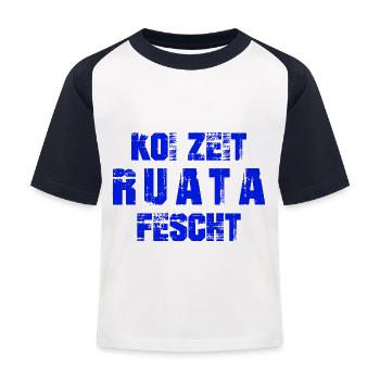 Koi Zeit Ruatafescht Rutenfest Ravensburg - Kinder Baseball T-Shirt - Weiß/Navy - Vorne
