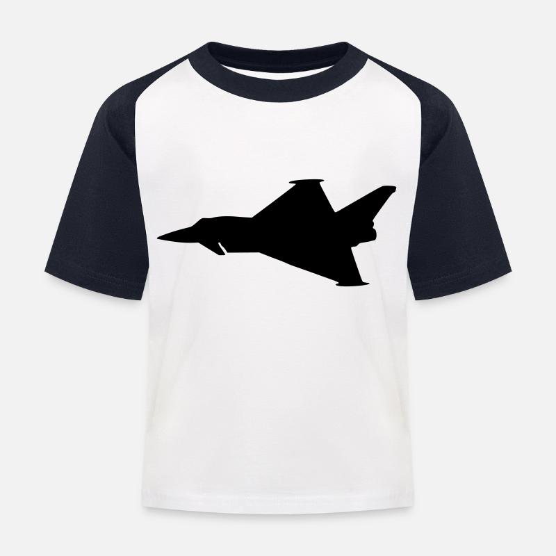 EF2000 Typhoon - Kids' Baseball T-Shirt - white/navy