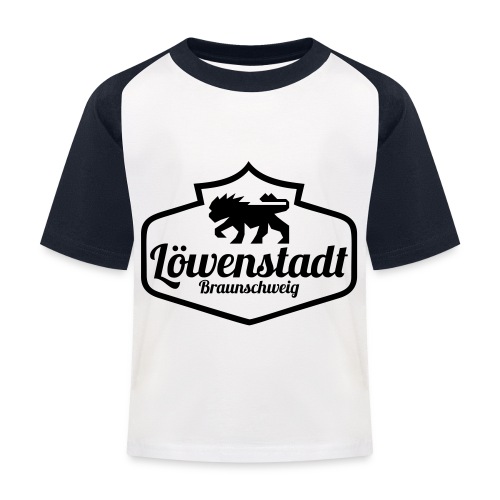 Löwenstadt Design 1 schwarz - Kinder Baseball T-Shirt