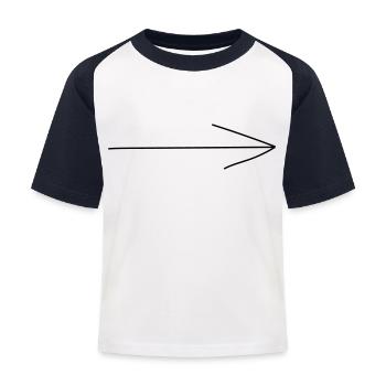 Arrow right - Kids' Baseball T-Shirt - white/navy - Front