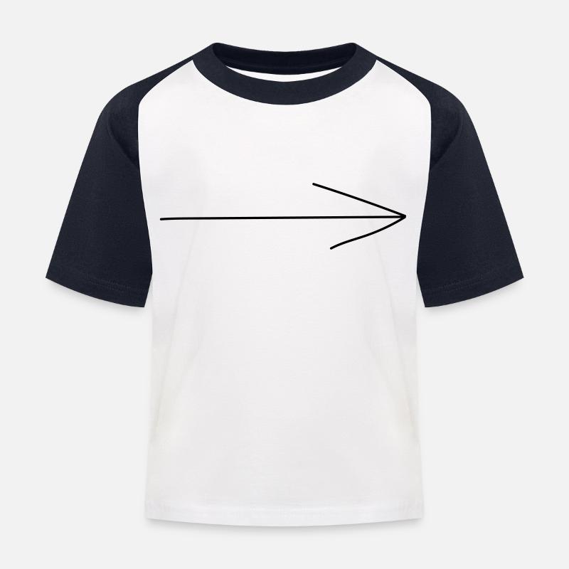 Flèche à droite - T-shirt baseball Enfant - blanc/marine