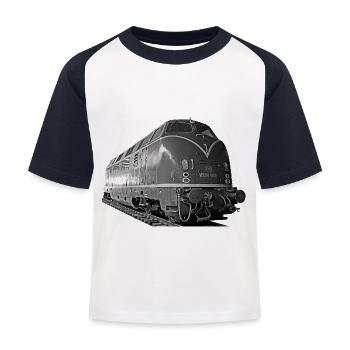 Diesel Lokomotive V 200 Deutsche Bundesbahn - Kinder Baseball T-Shirt - Weiß/Navy - Vorne