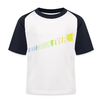best cousin ever Zitat - Kinder Baseball T-Shirt - Weiß/Navy - Vorne